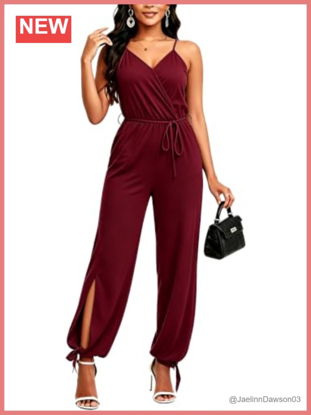 Women's V Neck Sleeveless Jumpsuit Adjustable Spaghetti Strap Wide Leg Romper